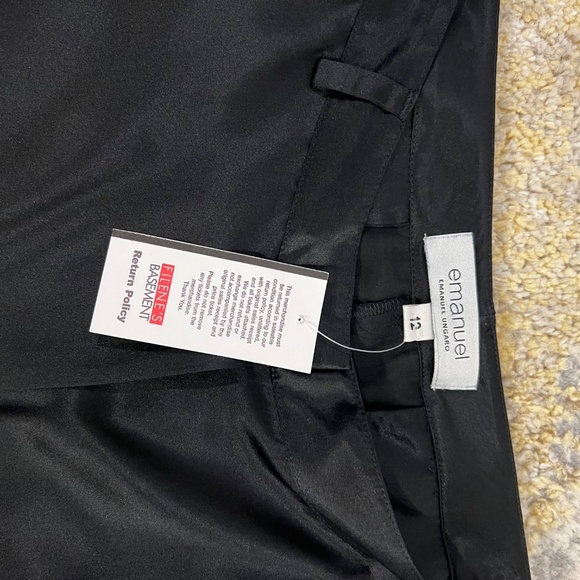 NWT Vintage Emanuel Ungaro 100% Silk Black Cargo Pants Size 12 - Picture 4 of 14